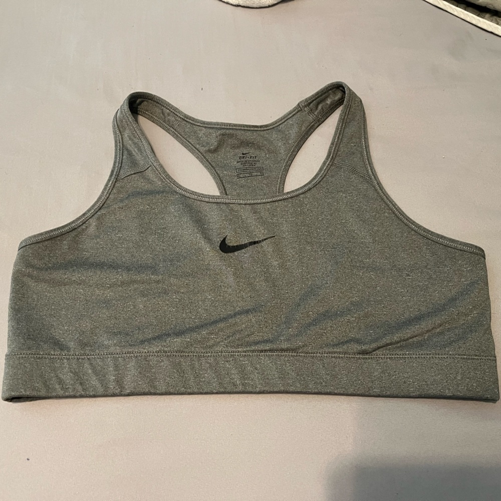 Nike dri fit grey sports bra
